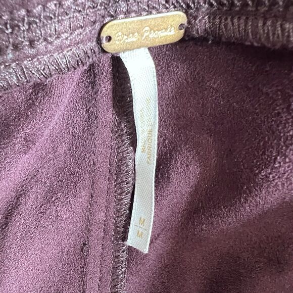 Free People Leggings Womens Size Medium Burgundy Wine Inseam 25 in - Picture 8 of 9